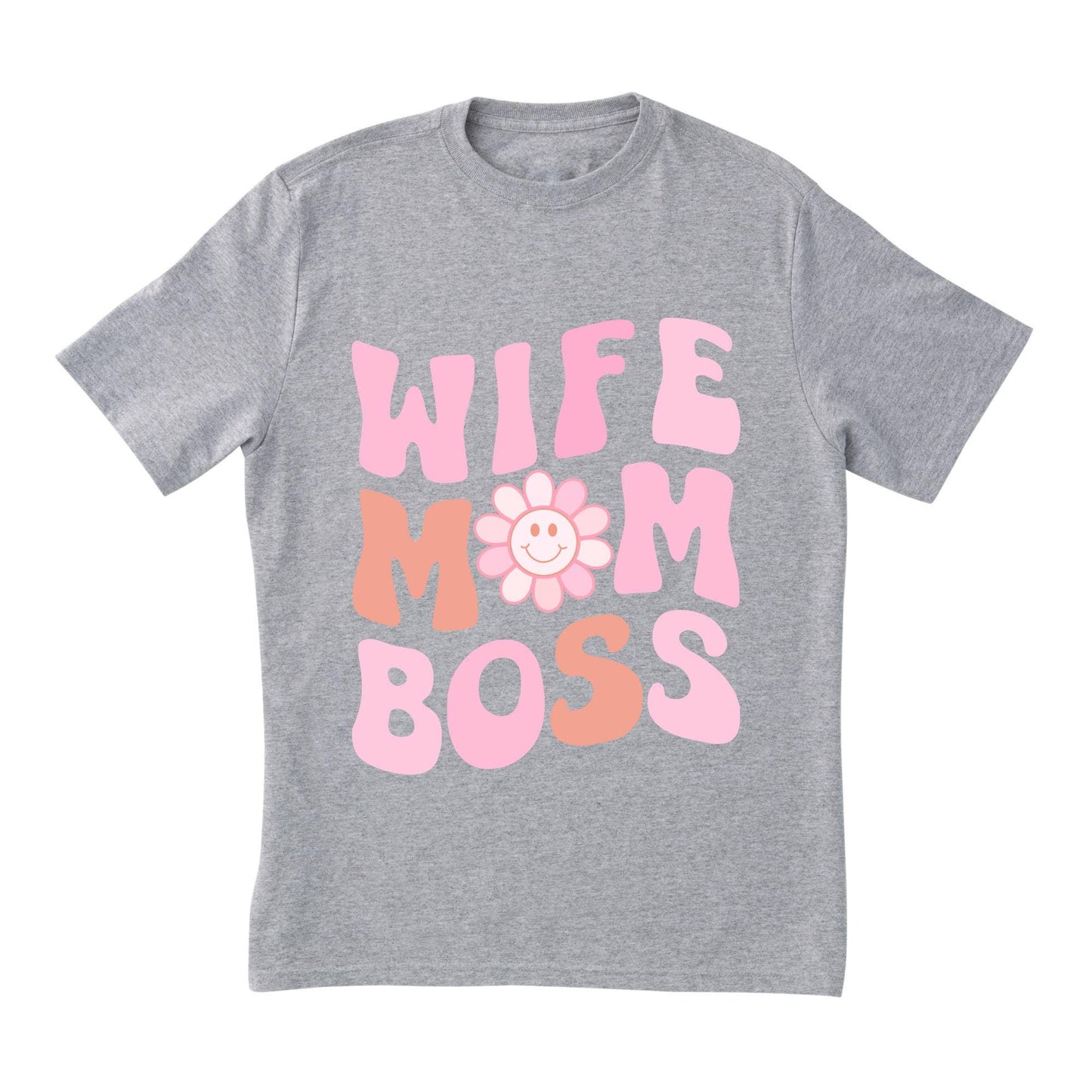 Wife Mom Boss T-Shirt – Cute Retro Mom Life Tee, 100% Cotton Gift for Moms & Wives