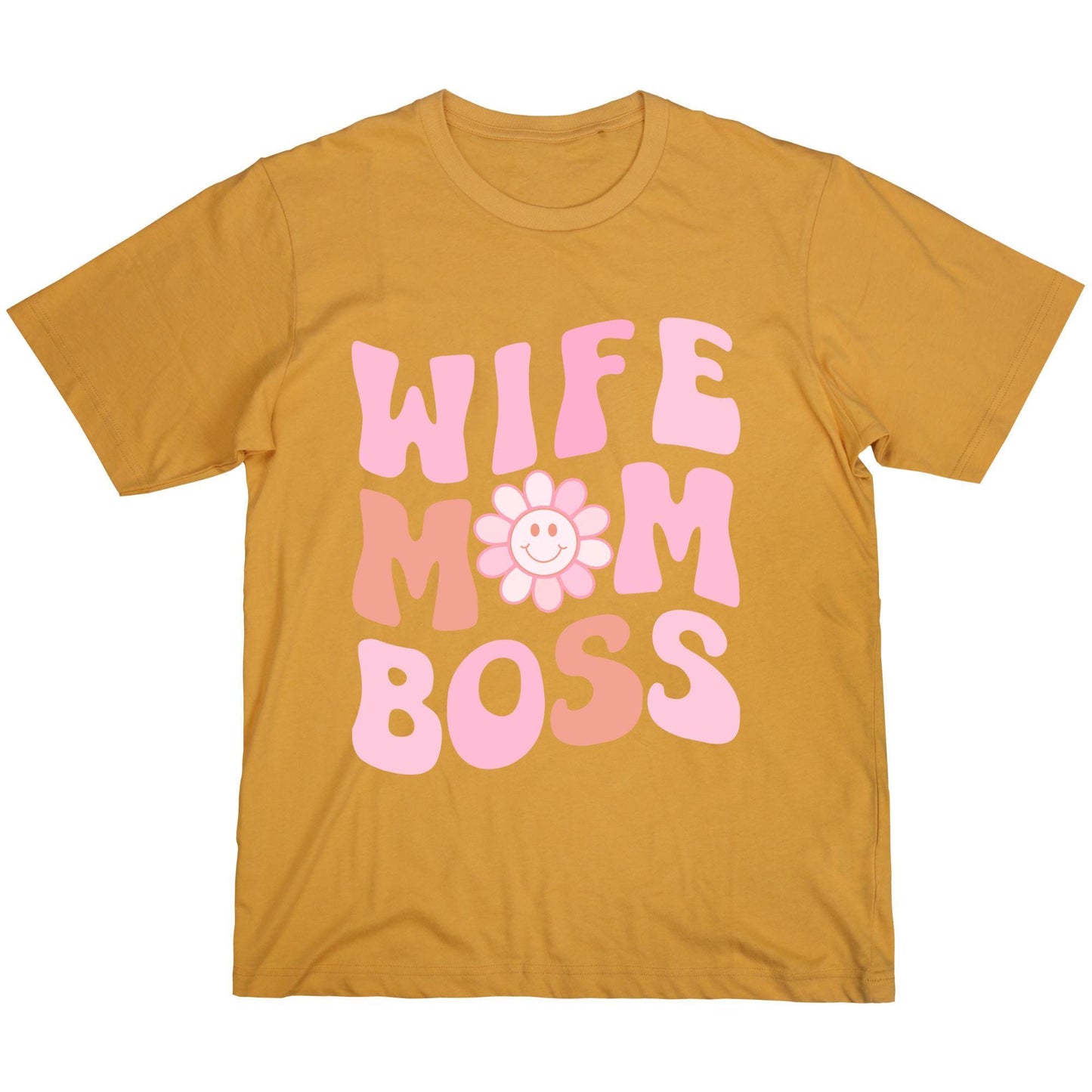 Wife Mom Boss T-Shirt – Cute Retro Mom Life Tee, 100% Cotton Gift for Moms & Wives