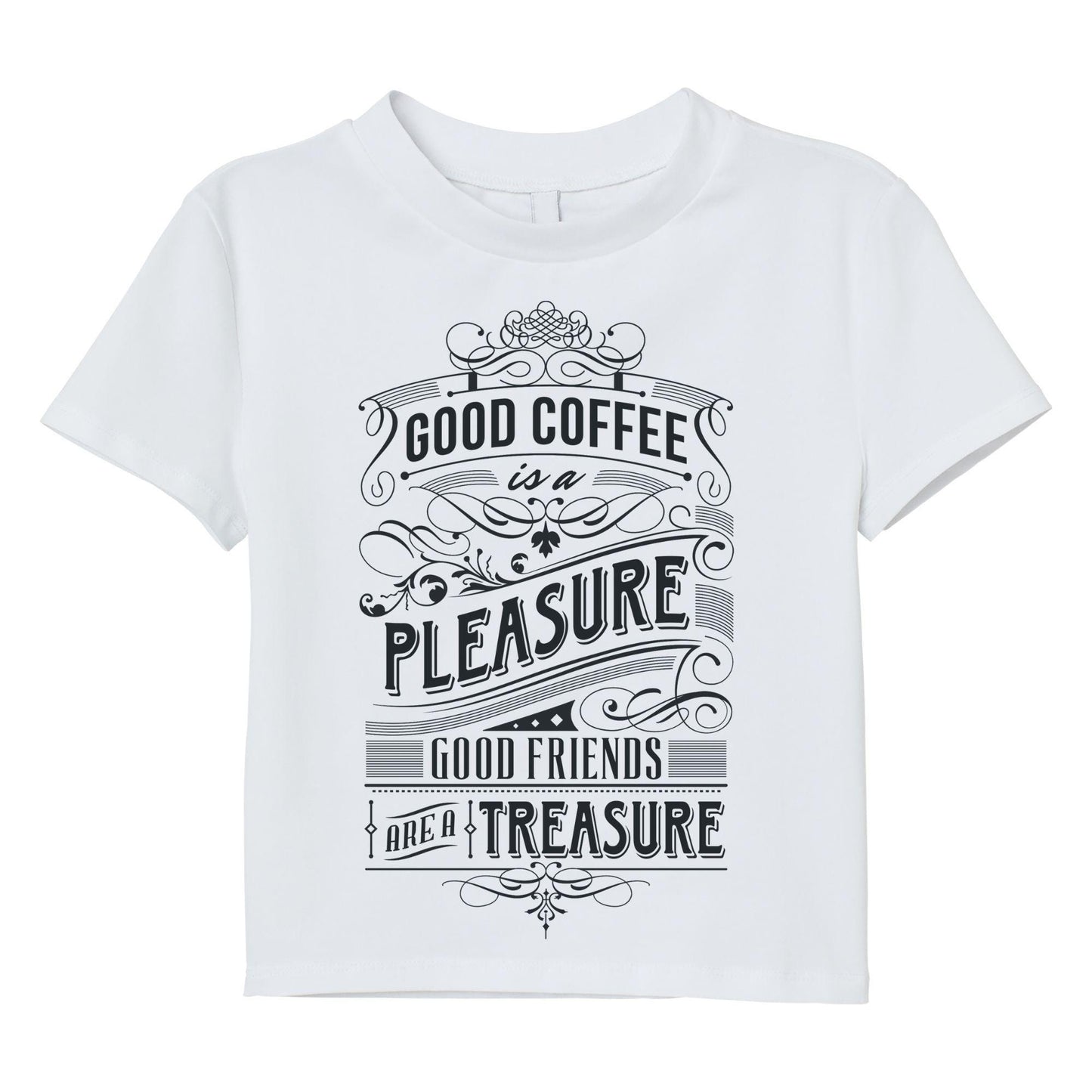 Good Coffee Quote T-Shirt – Friends Are a Treasure Tee, Vintage Typography Shirt, 100% Cotton Gift