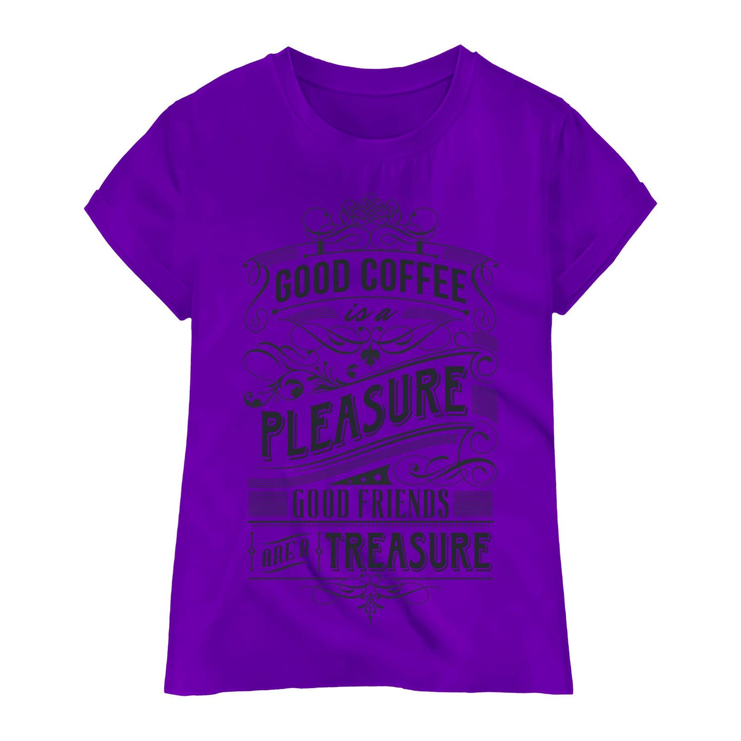 Good Coffee Quote T-Shirt – Friends Are a Treasure Tee, Vintage Typography Shirt, 100% Cotton Gift