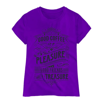 Good Coffee Quote T-Shirt – Friends Are a Treasure Tee, Vintage Typography Shirt, 100% Cotton Gift