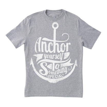 Anchor Yourself to Something Special T-Shirt – Nautical Motivational Shirt, Red Graphic Tee for Positivity & Inspiration, DTF on 100% Cotton