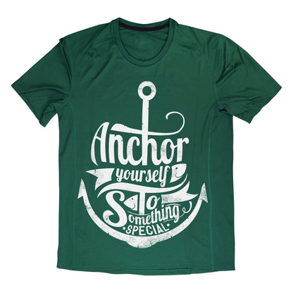 Anchor Yourself to Something Special T-Shirt – Nautical Motivational Shirt, Red Graphic Tee for Positivity & Inspiration, DTF on 100% Cotton