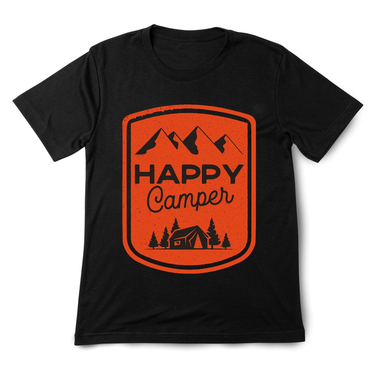 Happy Camper T-Shirt – Camping Graphic Tee, Outdoor Adventure Shirt, Hiking & Nature Lover Gift