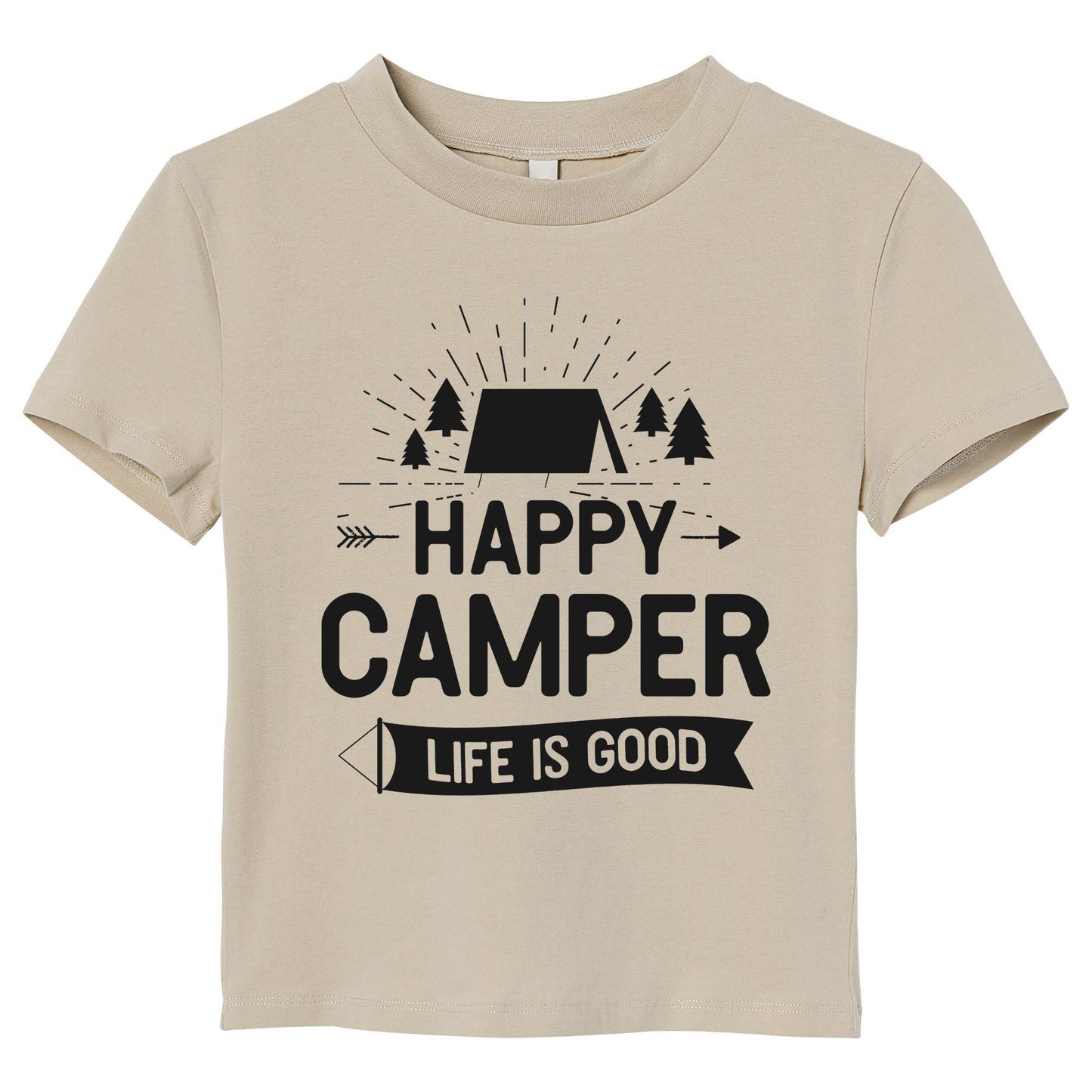 Happy Camper T-Shirt – Life is Good Camping Tee, Outdoor Adventure Shirt, Camper Gift