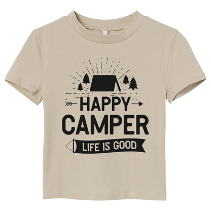 Happy Camper T-Shirt – Life is Good Camping Tee, Outdoor Adventure Shirt, Camper Gift