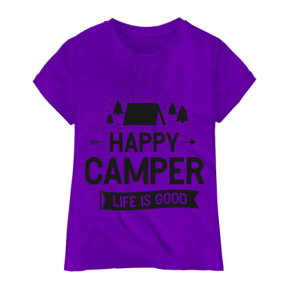 Happy Camper T-Shirt – Life is Good Camping Tee, Outdoor Adventure Shirt, Camper Gift