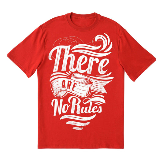 There Are No Rules T-Shirt – Motivational Rebel Tee, White Typography Graphic, 100% Cotton DTF Print