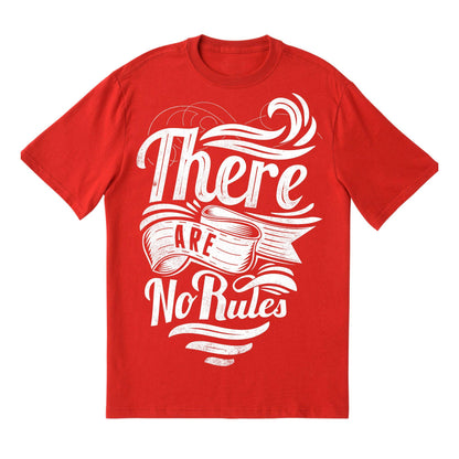 There Are No Rules T-Shirt – Motivational Rebel Tee, White Typography Graphic, 100% Cotton DTF Print