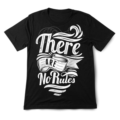 There Are No Rules T-Shirt – Motivational Rebel Tee, White Typography Graphic, 100% Cotton DTF Print