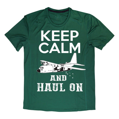 Keep Calm and Haul On T-Shirt – Military Aircraft Inspired Graphic Tee, Funny Aviation Shirt, DTF Print on 100% Cotton