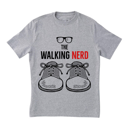 The Walking Nerd Shirt – Funny Geek Graphic Tee, Nerdy Walking Joke T-Shirt, Glasses and Shoes Humor Tee for Bookworms & Gamers