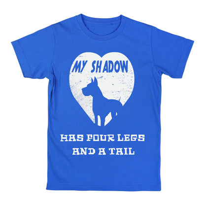 My Shadow Has Four Legs T-Shirt – Dog Lover Pet Owner Shirt, Heart Silhouette Graphic Tee, DTF Printed on 100% Cotton
