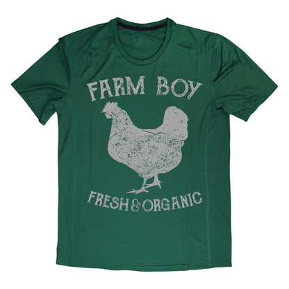 Farm Boy T-Shirt – Fresh & Organic Chicken Graphic Tee, Country Life Shirt, Rustic Farm Top for Men Women