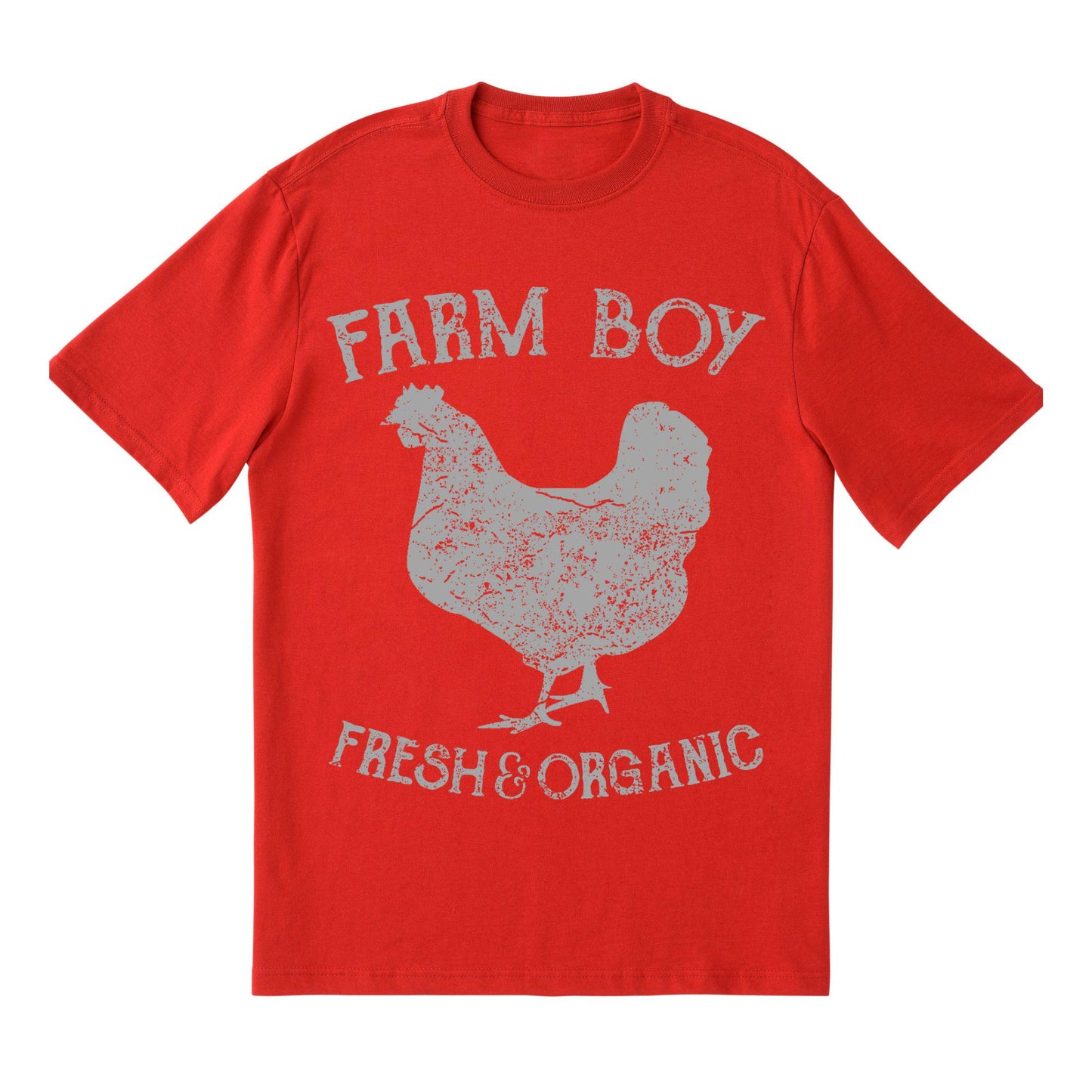 Farm Boy T-Shirt – Fresh & Organic Chicken Graphic Tee, Country Life Shirt, Rustic Farm Top for Men Women