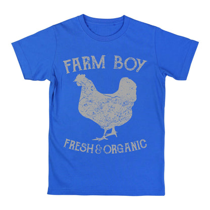 Farm Boy T-Shirt – Fresh & Organic Chicken Graphic Tee, Country Life Shirt, Rustic Farm Top for Men Women