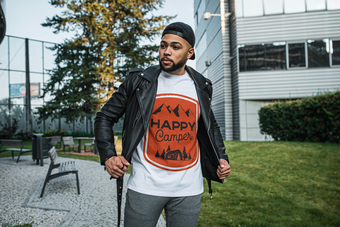 Happy Camper T-Shirt – Camping Graphic Tee, Outdoor Adventure Shirt, Hiking & Nature Lover Gift