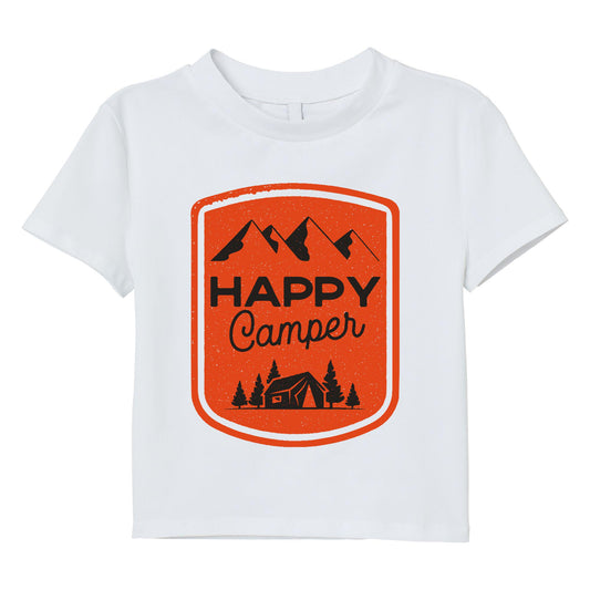 Happy Camper T-Shirt – Camping Graphic Tee, Outdoor Adventure Shirt, Hiking & Nature Lover Gift
