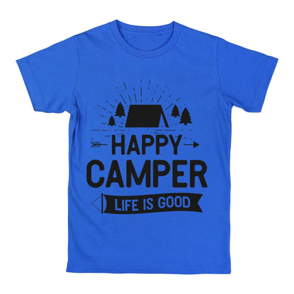 Happy Camper T-Shirt – Life is Good Camping Tee, Outdoor Adventure Shirt, Camper Gift