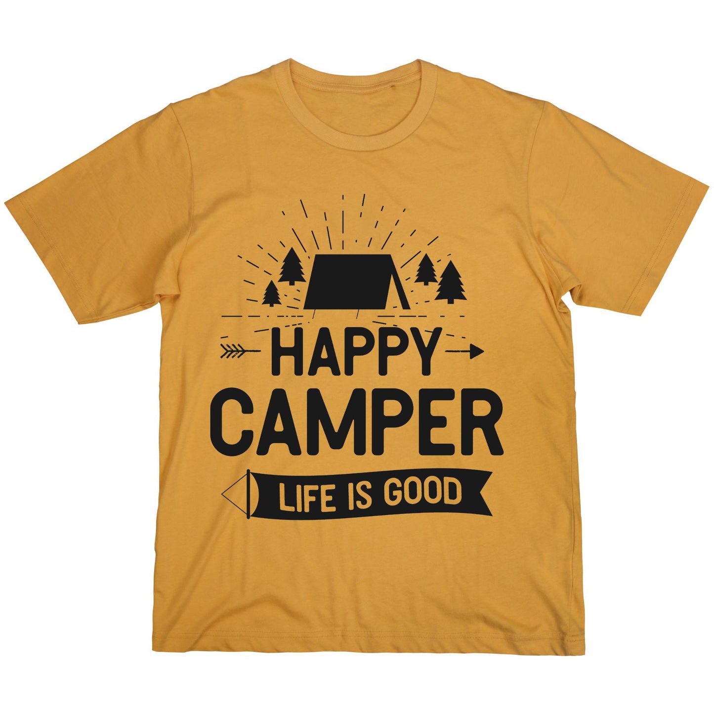 Happy Camper T-Shirt – Life is Good Camping Tee, Outdoor Adventure Shirt, Camper Gift