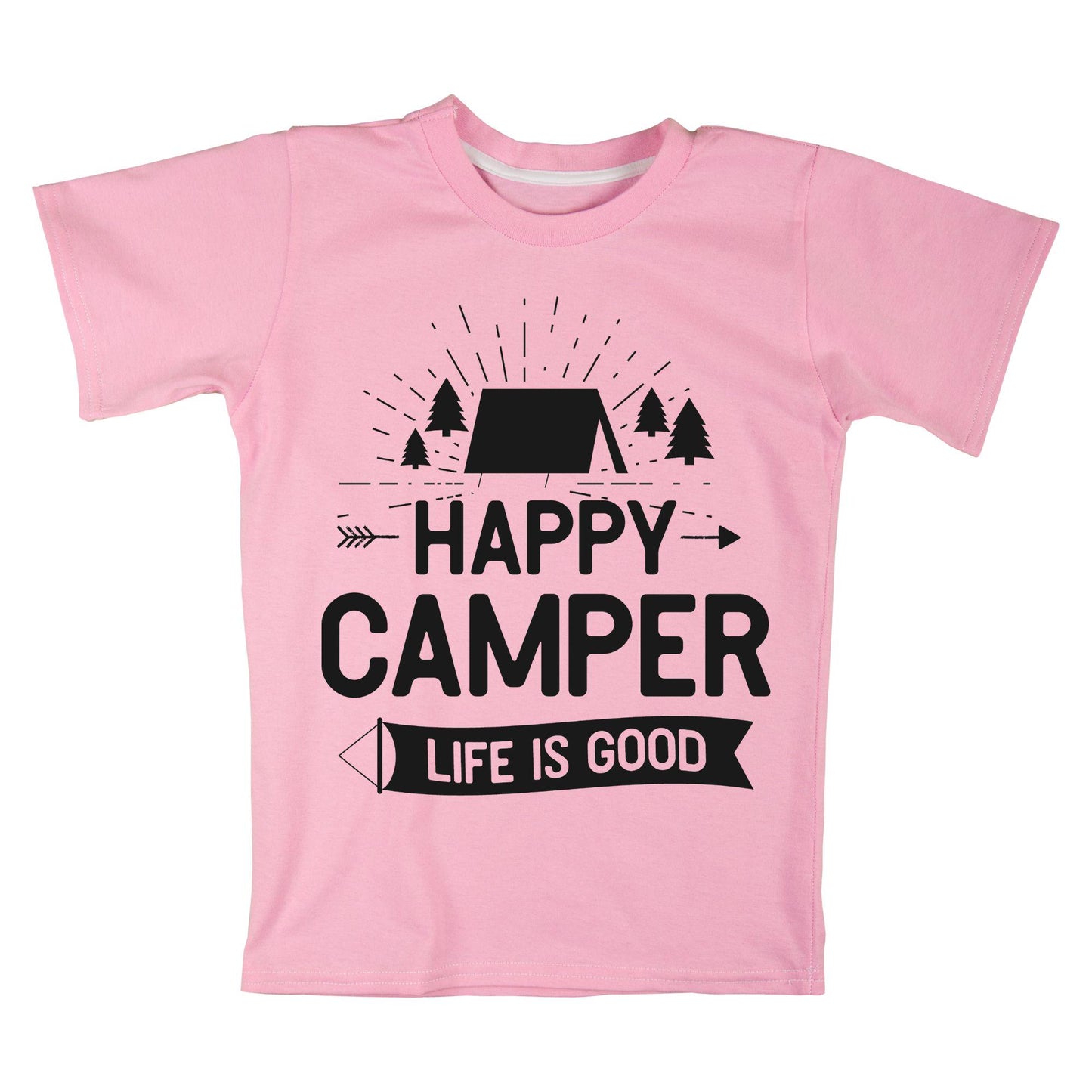 Happy Camper T-Shirt – Life is Good Camping Tee, Outdoor Adventure Shirt, Camper Gift