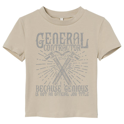 General Contractor Tee | Genius Builder Shirt | Funny Job Title T-Shirt