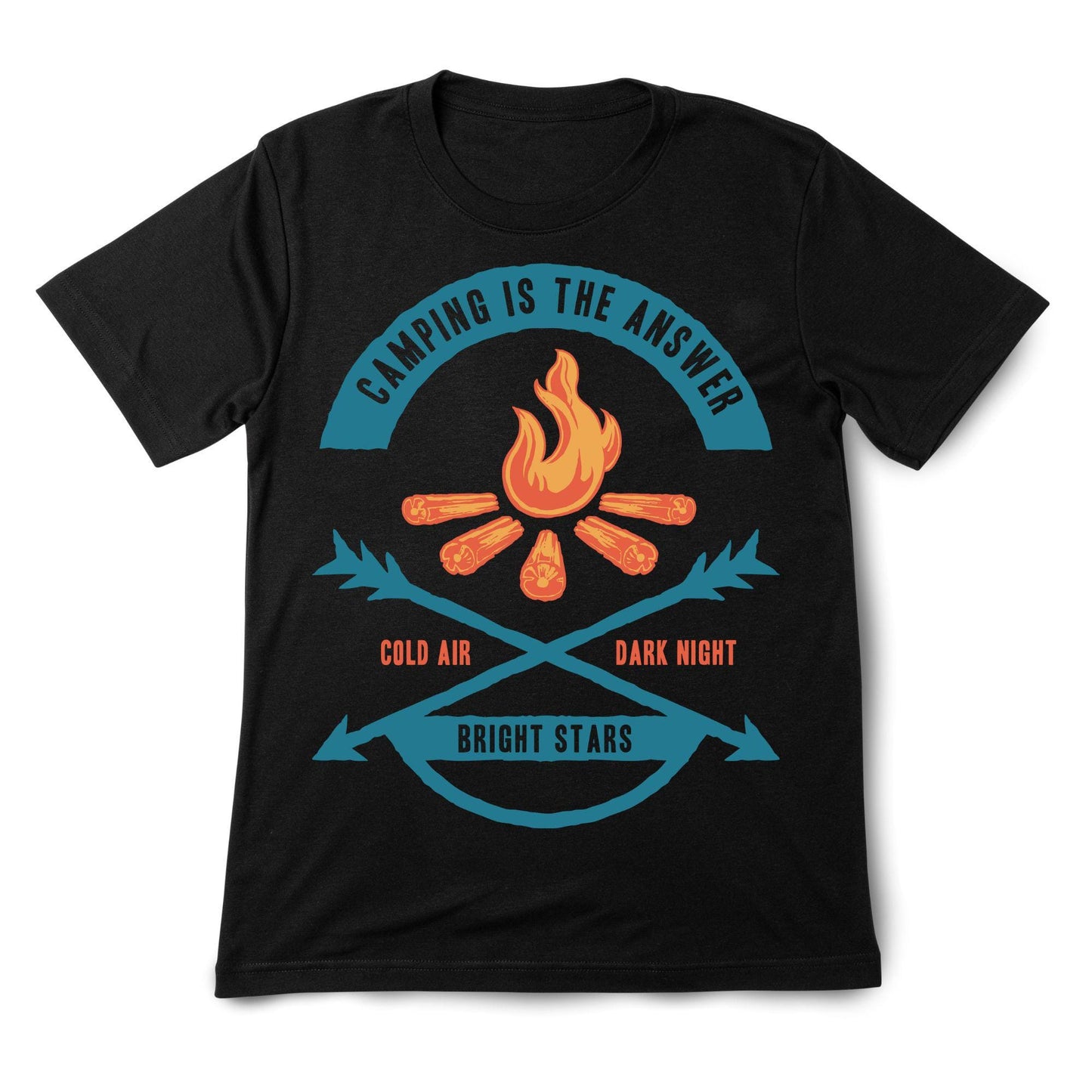 Camping Adventure T-Shirt – Outdoor Explorer Tee with Campfire and Nature Quote