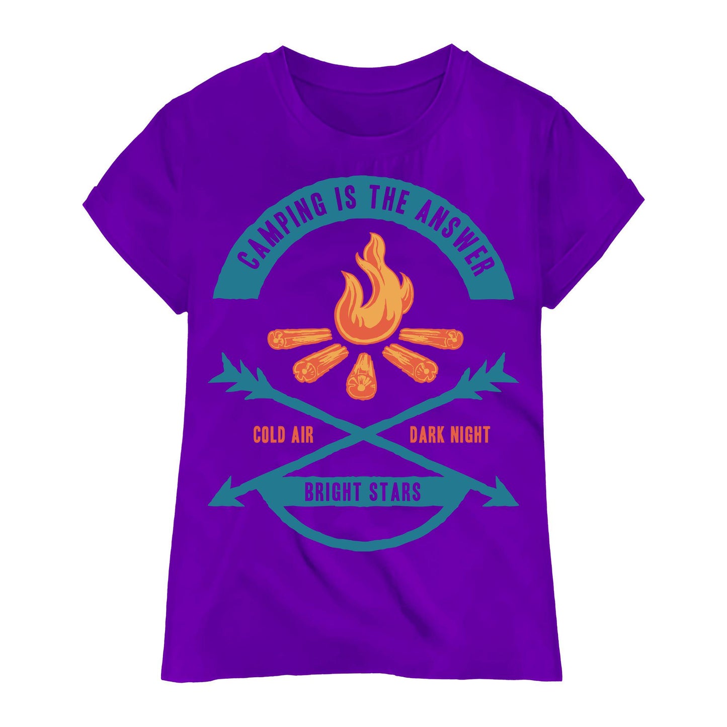 Camping Adventure T-Shirt – Outdoor Explorer Tee with Campfire and Nature Quote