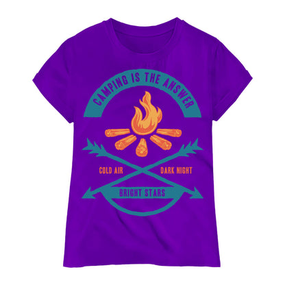 Camping Adventure T-Shirt – Outdoor Explorer Tee with Campfire and Nature Quote