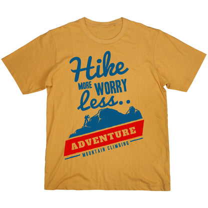 Hike More Worry Less Adventure T-Shirt – Mountain Climbing Graphic Tee