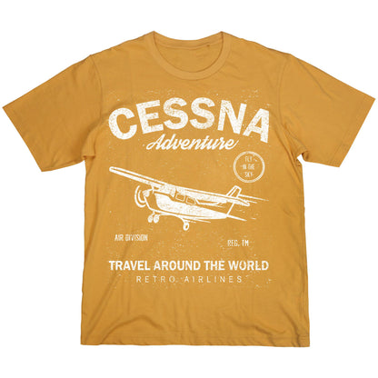 Cessna Adventure Shirt – Retro Pilot Airplane Tee, Gift for Aviators & Flight Enthusiasts, Travel Around the World Graphic Shirt