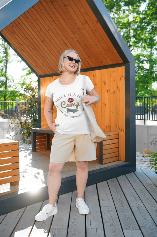 There’s No Place Like Camp T-Shirt – Outdoor Camping Graphic Tee for Nature Lovers and Adventure Seekers