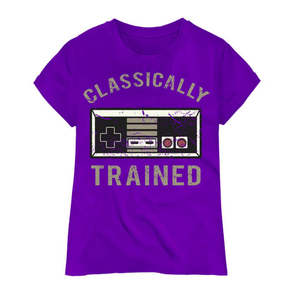 Classically Trained Retro Gaming T-Shirt – Vintage Game Controller Graphic Tee – Gamer Gift – Old School Video Game Shirt – Unisex