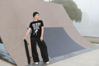 Derby Girl T-Shirt – Roller Derby Graphic Tee – Skating Sports Shirt – Roller Skater Gift – Women’s Athletic Top