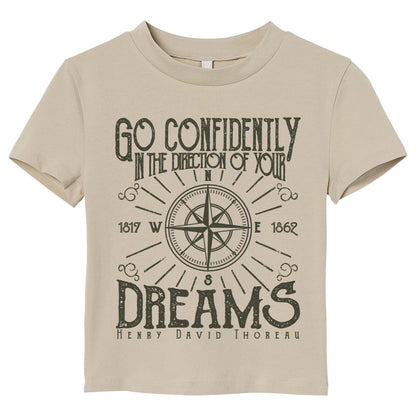 Go Confidently Compass Quote T-Shirt – Inspirational Henry David Thoreau Graphic Tee
