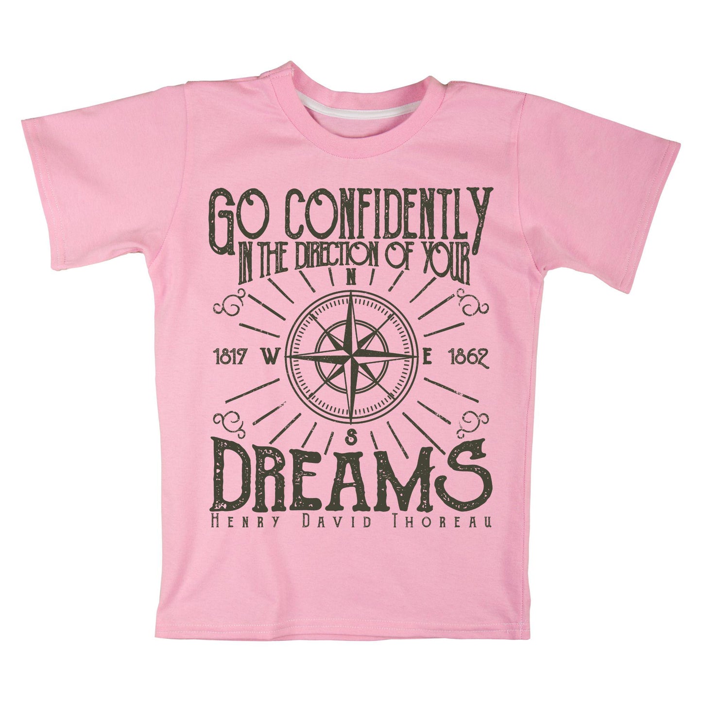 Go Confidently Compass Quote T-Shirt – Inspirational Henry David Thoreau Graphic Tee