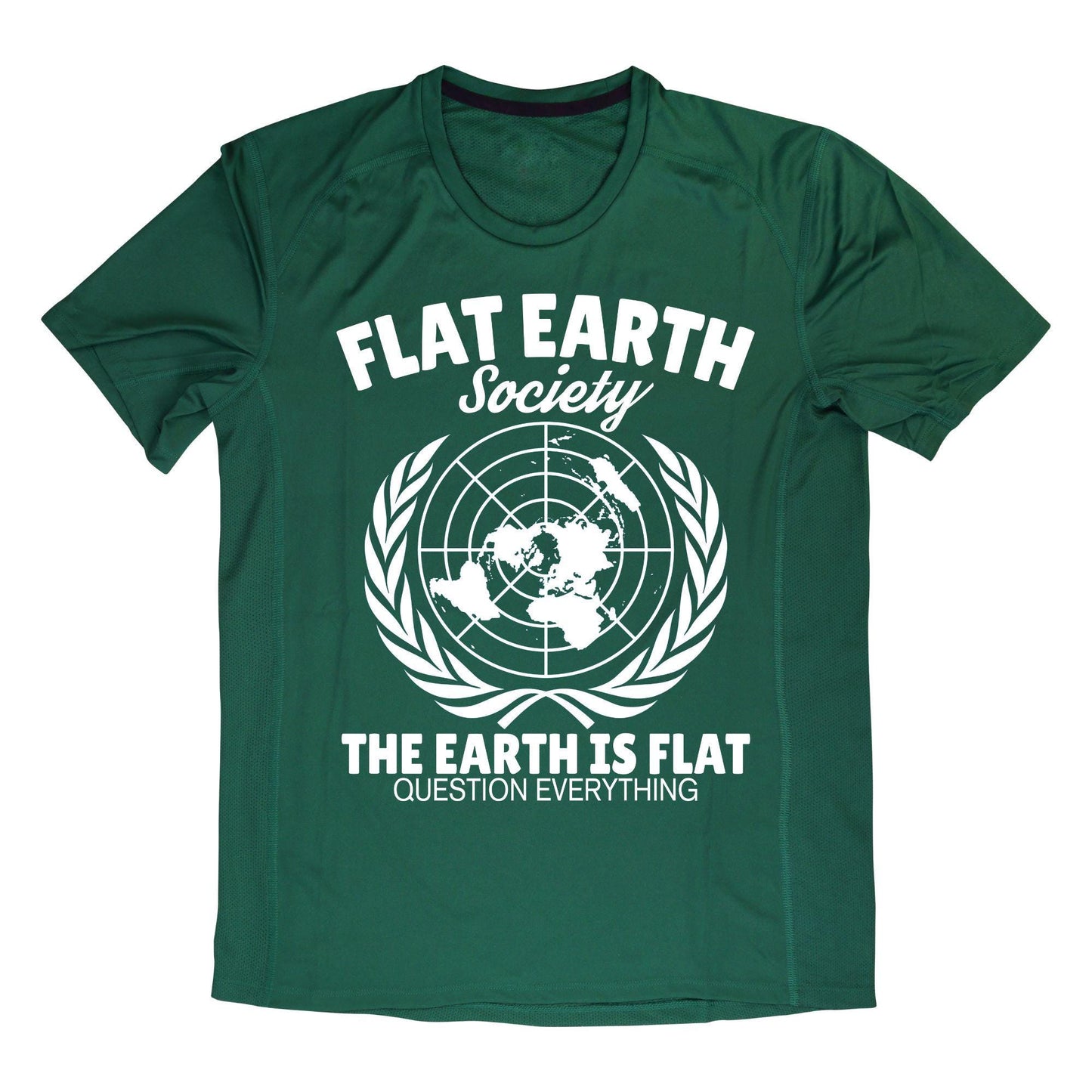 Flat Earth Society T-Shirt – Question Everything Graphic Tee, Funny Conspiracy Theory Shirt, Flat Earth Map Design