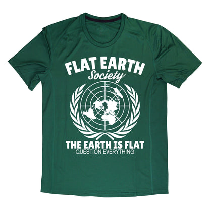 Flat Earth Society T-Shirt – Question Everything Graphic Tee, Funny Conspiracy Theory Shirt, Flat Earth Map Design