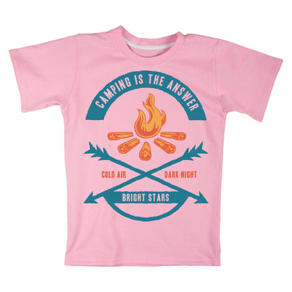 Camping Adventure T-Shirt – Outdoor Explorer Tee with Campfire and Nature Quote