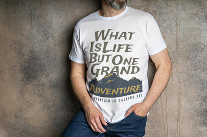 Grand Adventure Mountain Quote T-Shirt – Outdoor Hiking & Explorer Tee