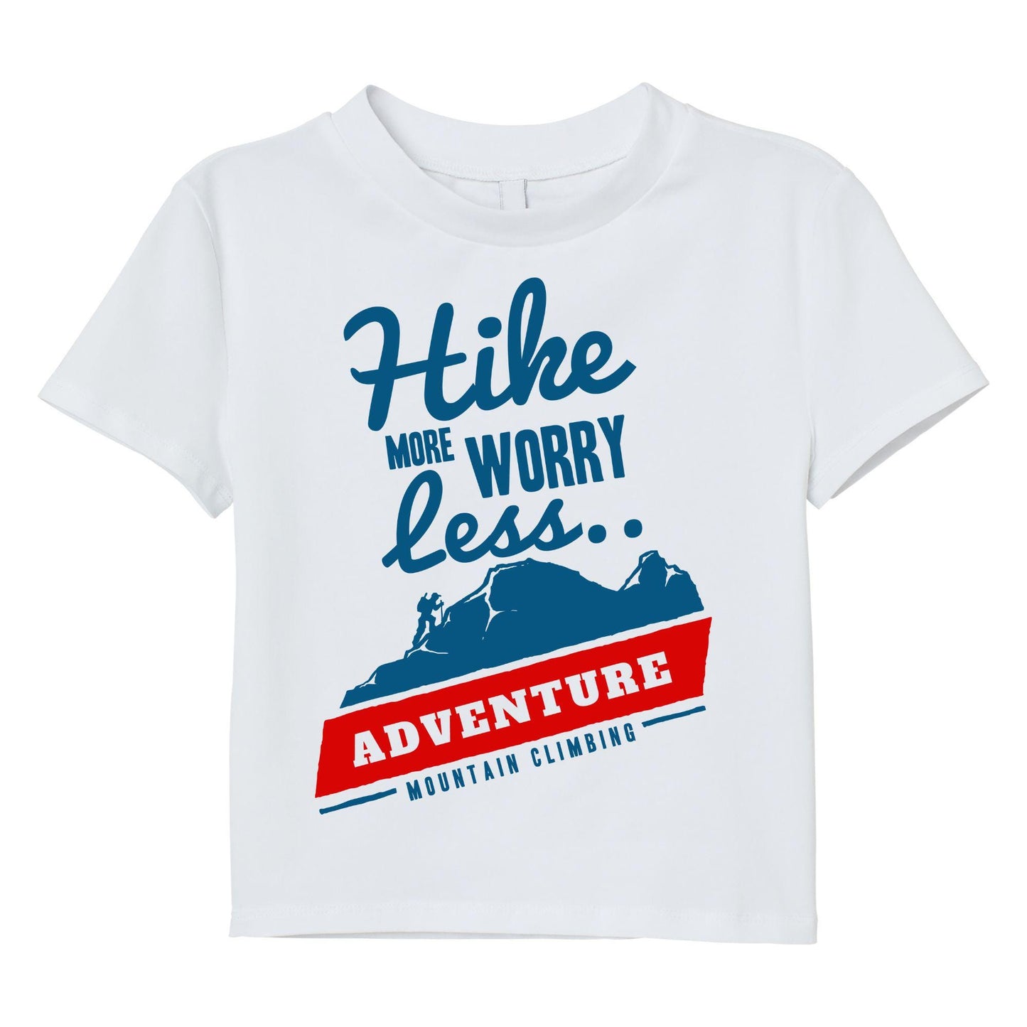 Hike More Worry Less Adventure T-Shirt – Mountain Climbing Graphic Tee