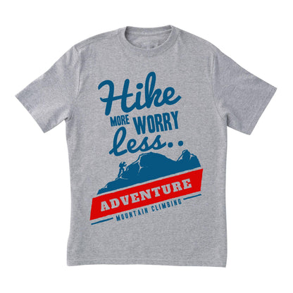 Hike More Worry Less Adventure T-Shirt – Mountain Climbing Graphic Tee