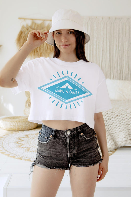 Make a Camp! Graphic White T-Shirt – Outdoor Adventure, Camping, Hiking & Nature Lovers Tee