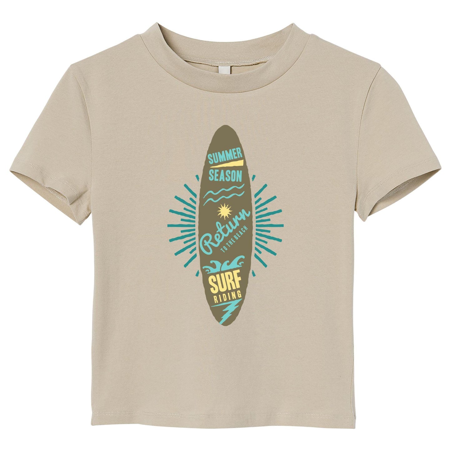 Surf Adventure T-Shirt – Summer Beach Tee with Surfboard Graphic & Ocean Vibes